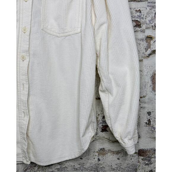 American Eagle 100% Cotton Cream Corduroy Oversized Shacket Size Medium - Picture 4 of 6